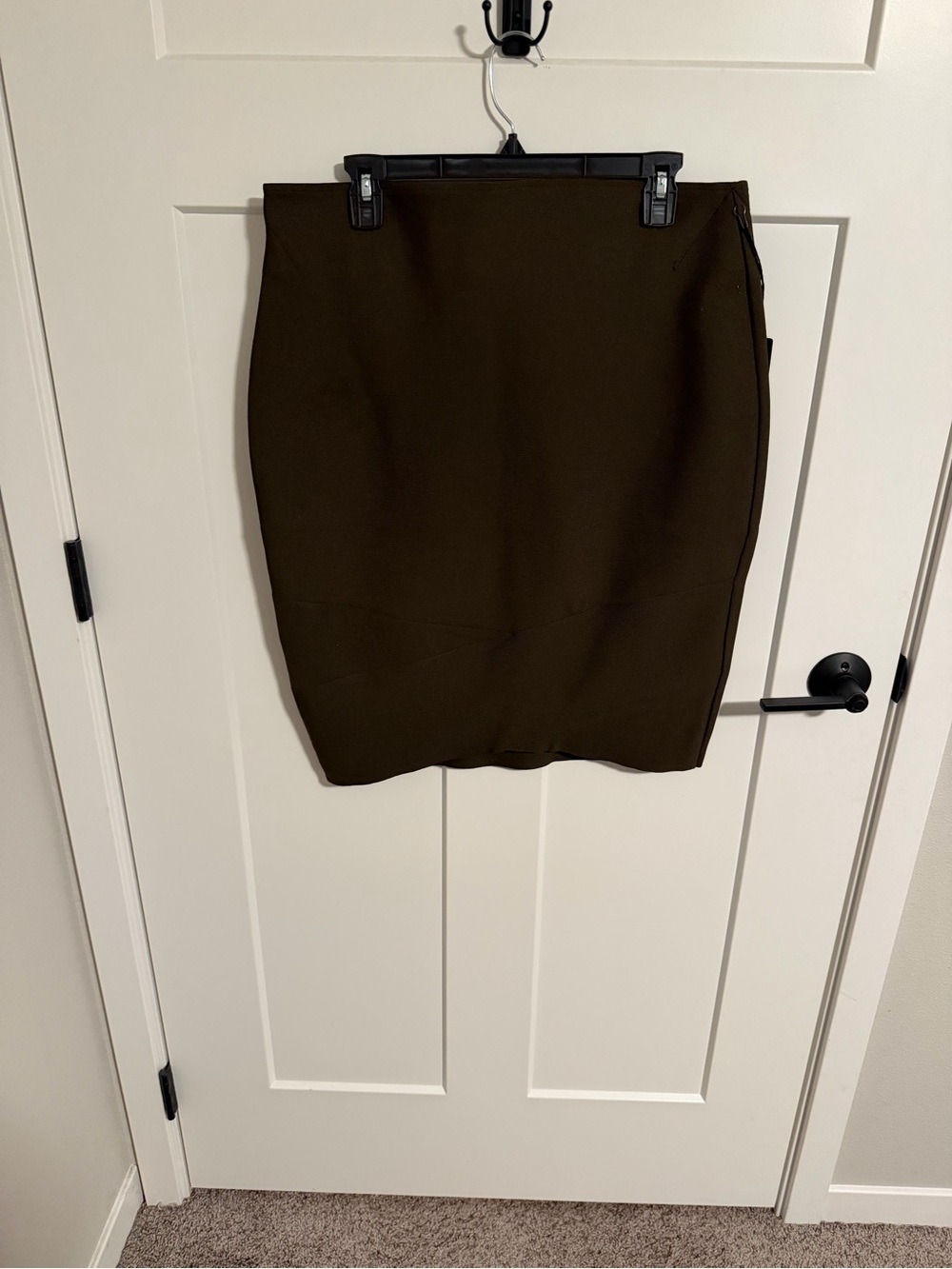 Classic Olive Pencil Skirt - Women's
